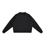 Obrava fleece mock-neck crew sweatshirt in black — Obrava Collective