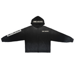 Dystopian washed distressed full-zip hoodie, heavyweight fleece — Obrava Collective
