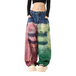 Core Color-Splatter Wide-Leg Jeans — Washed Denim