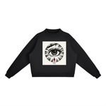Obrava fleece mock-neck crew sweatshirt in black — Obrava Collective