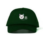 Shinsei trucker hat in black — six-panel build, angled view