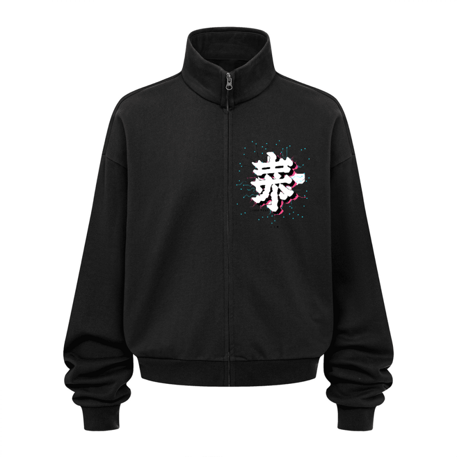 Core Brushed Stand-Collar Zip-Up Jacket — 410GSM