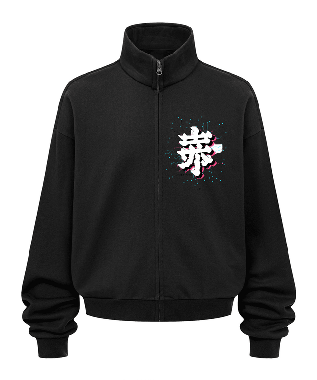 Core Brushed Stand-Collar Zip-Up Jacket — 410GSM