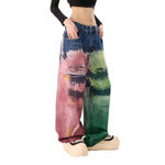 Core Color-Splatter Wide-Leg Jeans — Washed Denim