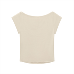 Shinsei Chōwa kanji wide-neck graphic tee in light apricot — Obrava Collective