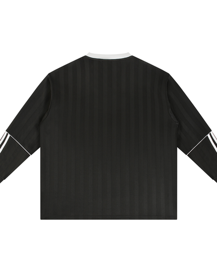 Back of the black wave jersey, plain with white sleeve stripes