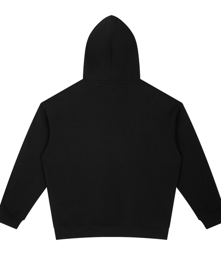 Back of the black Shinsei Essential hoodie, plain