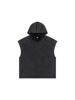 Shinsei MU Void snow-washed hooded tank in black, kanji graphic — Obrava Collective