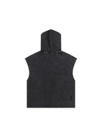 Shinsei MU Void snow-washed hooded tank in black, kanji graphic — Obrava Collective