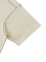 Shinsei Harmony contrast-stitch oversized tee in mild apricot — Obrava Collective