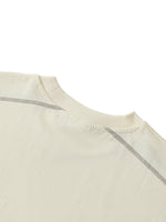 Shinsei Harmony contrast-stitch oversized tee in mild apricot — Obrava Collective