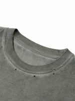 Shinsei Void distressed grommet tank in gray, heavyweight cotton — Obrava Collective