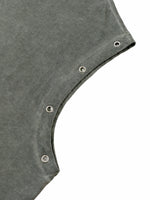 Shinsei Void distressed grommet tank in gray, heavyweight cotton — Obrava Collective