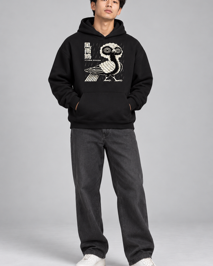Studio model wearing Shinsei Essential Heavyweight Hoodie — 400GSM Fleece
